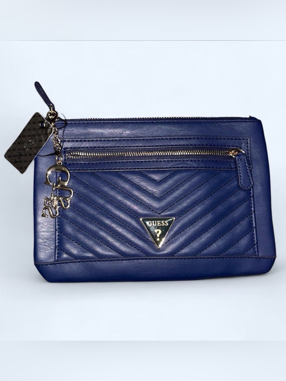 GUESS Quilted Purple pouch purse w/logo hangtag